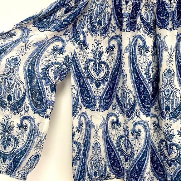 Joie Silk Off The Shoulder Paisley Blouse - Picture 6 of 9